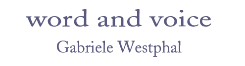 this picture shows the logo of word and voice, Gabriele Westphal