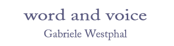 this picture shows the logo from word and voice, Gabriele Westphal
